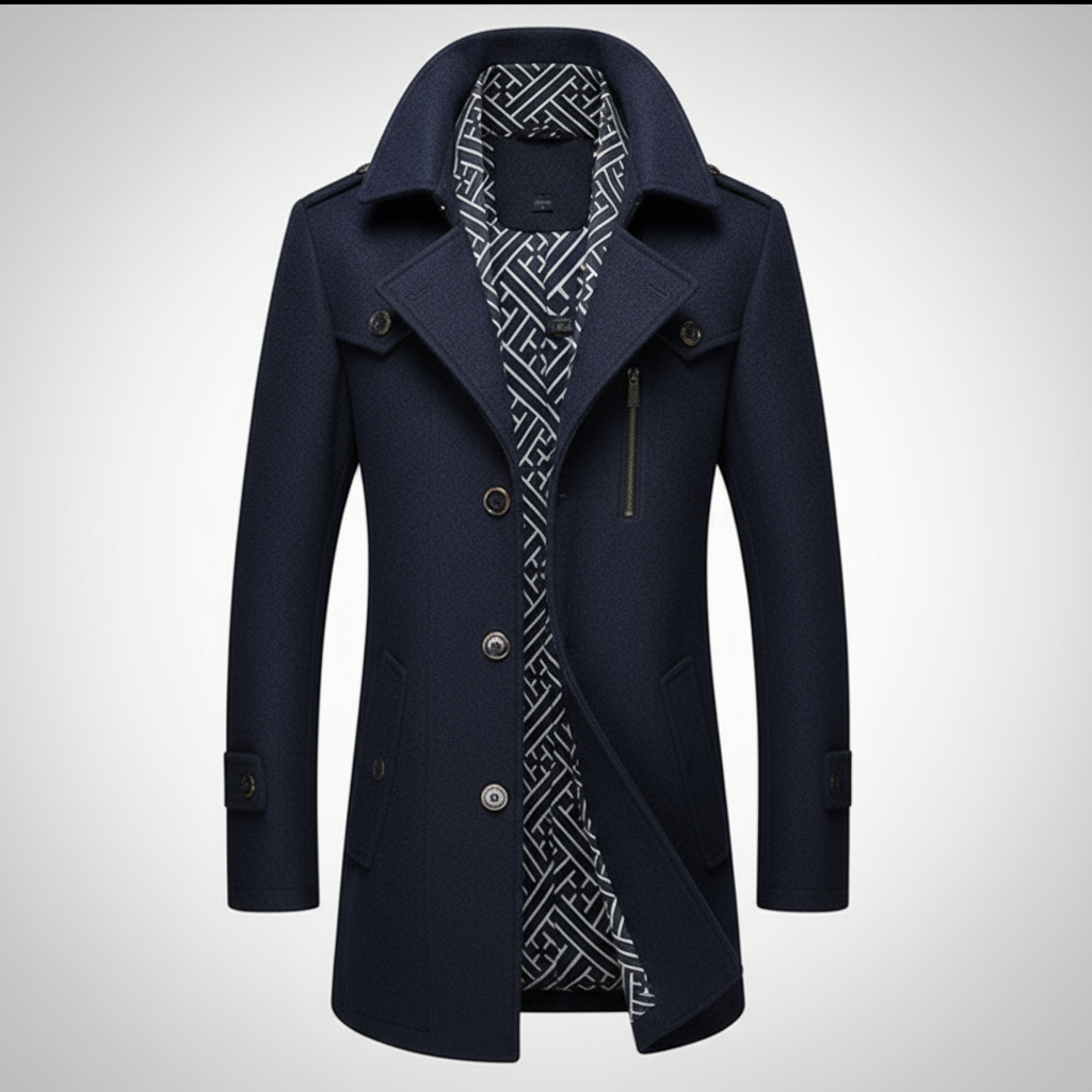 Marineblauw peacoat