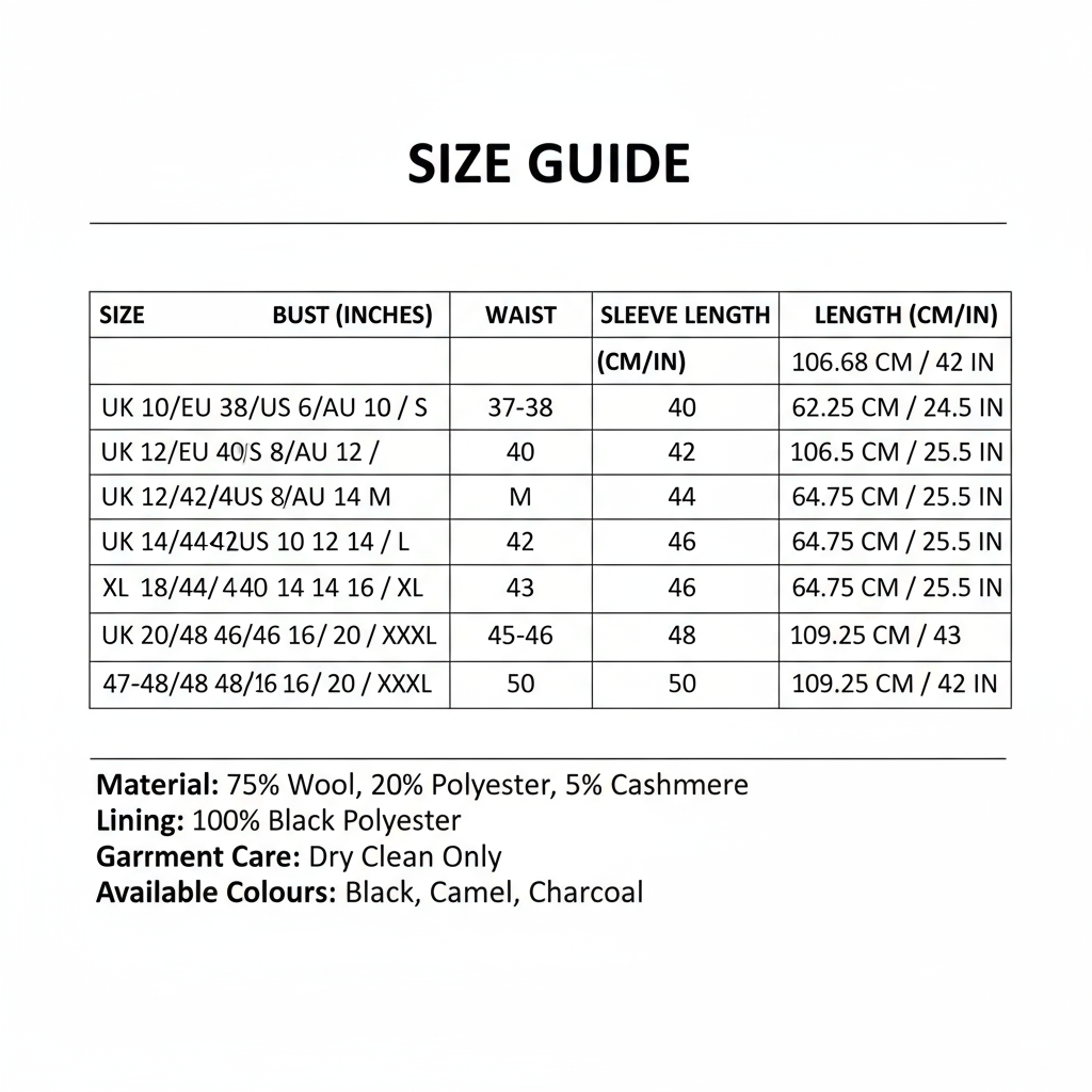 Professionele maattabel