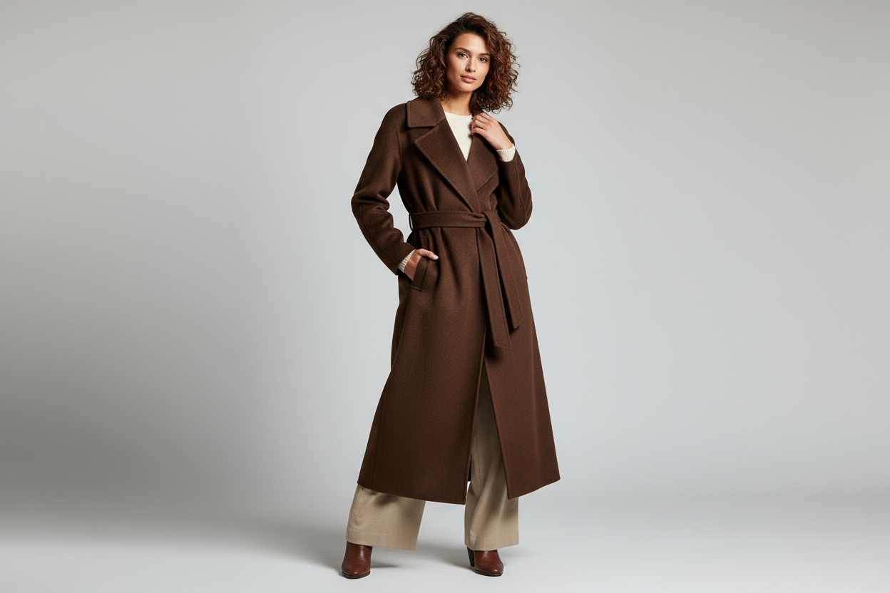 Realistische foto - bruine coat op model