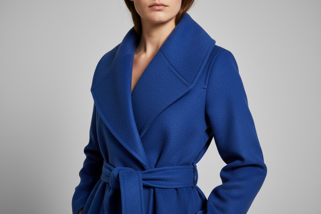 Realistische foto - royal blue coat close-up details