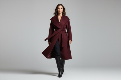 Realistische foto - wine coat op model