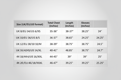 Schone maattabel zonder titel