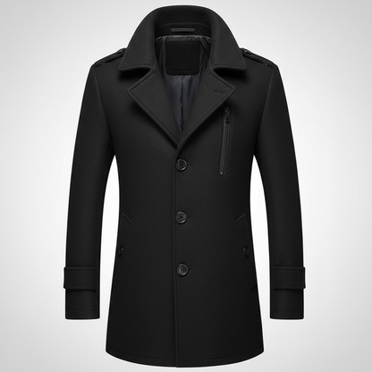 Zwarte peacoat - één rits